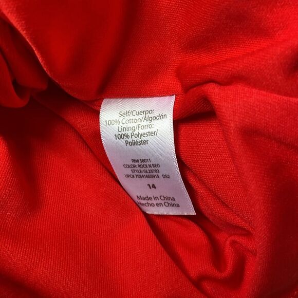 George Rock and Red Eyelet Cap Sleeve Fit and Flare Knee Length Casual Dress - Picture 12 of 13